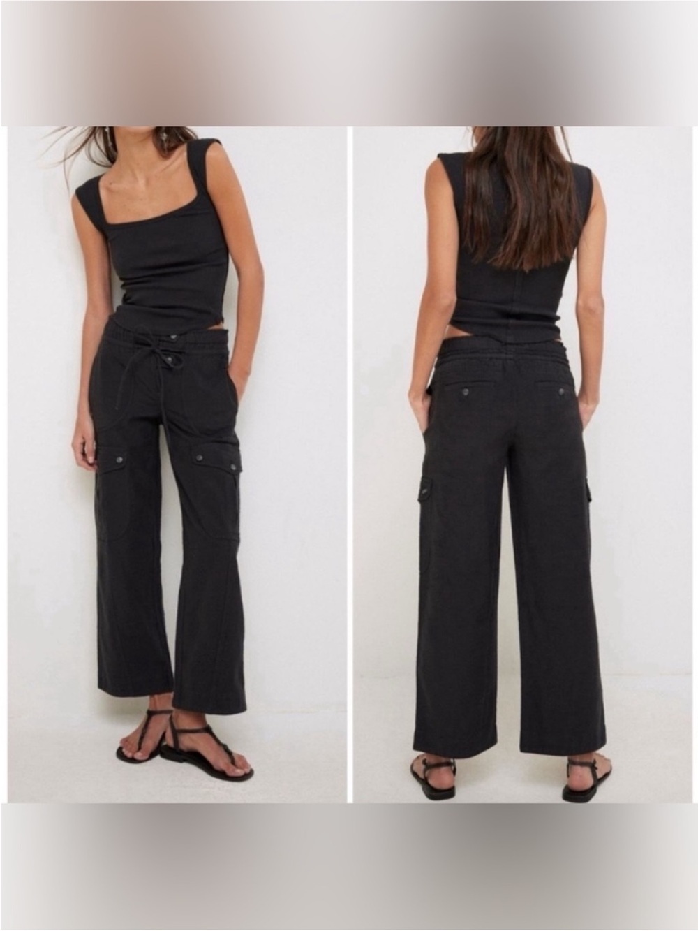 NWOT Free People We The Free Park Ave Pants - black - XL
